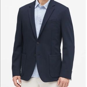 Slim navy ponte knit blazer (never worn)